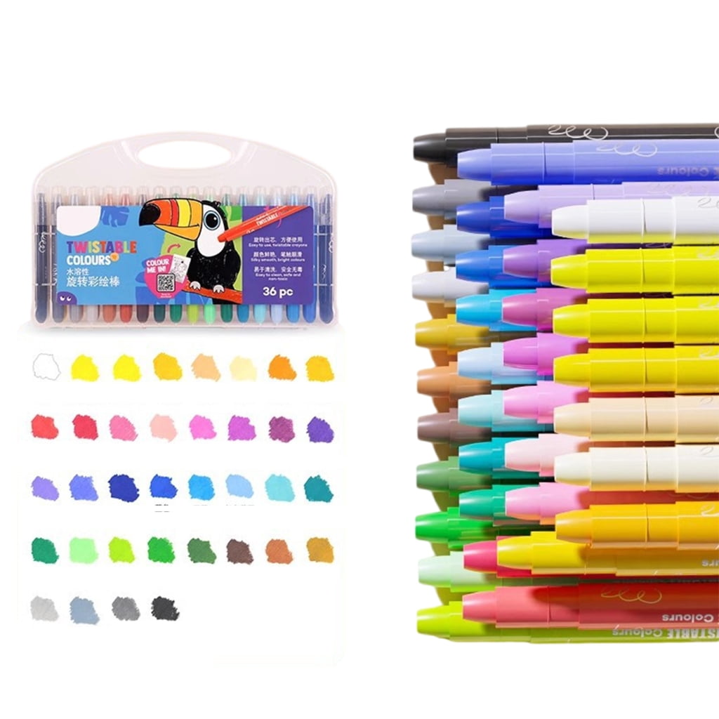 12/24/36/48 Colors Washable Crayon for Waxes Crayon Twistable Crayon Coloring Crayon for Painting