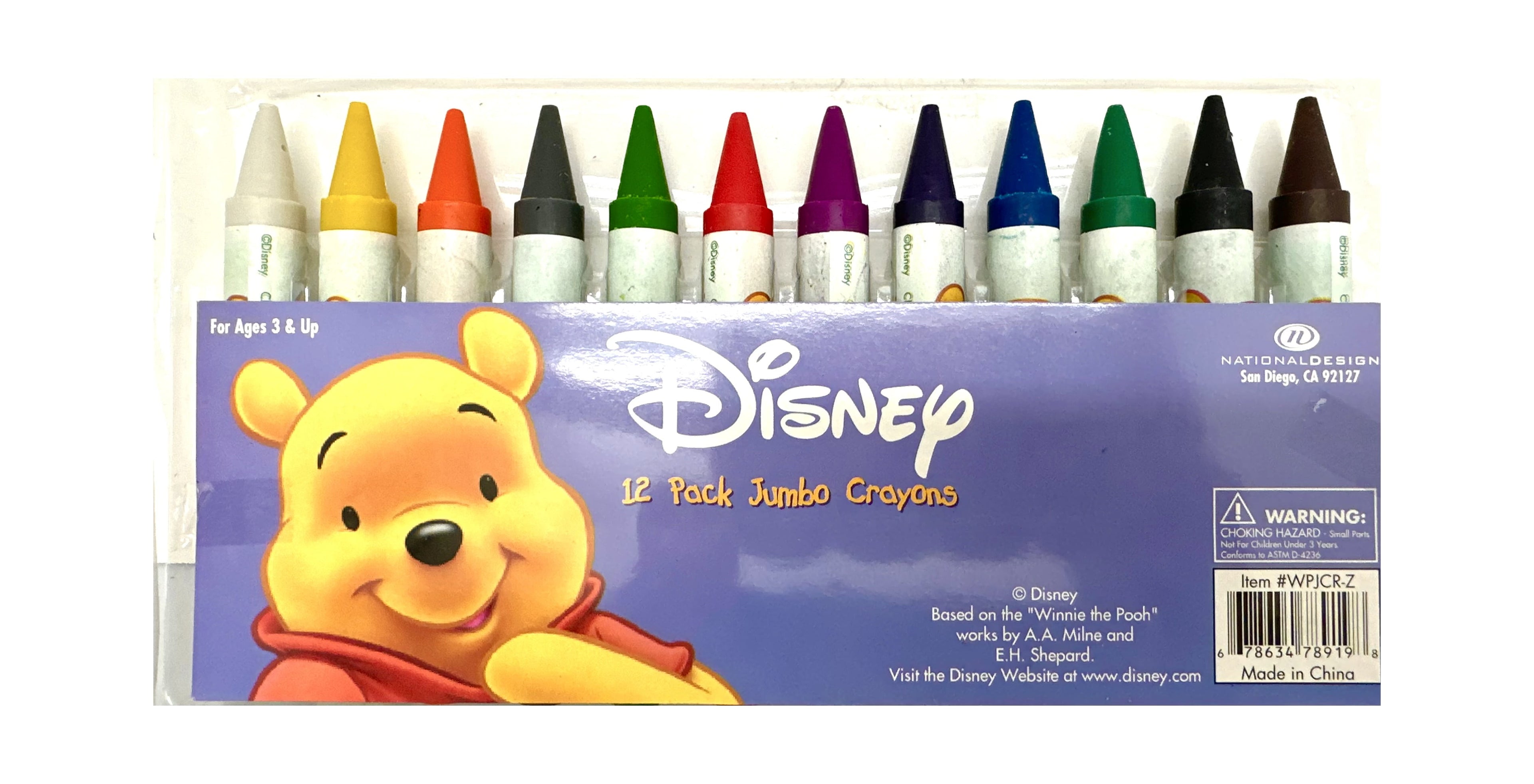 12pk Disney Winnie The Pooh Crayon- Jumbo Crayons Set