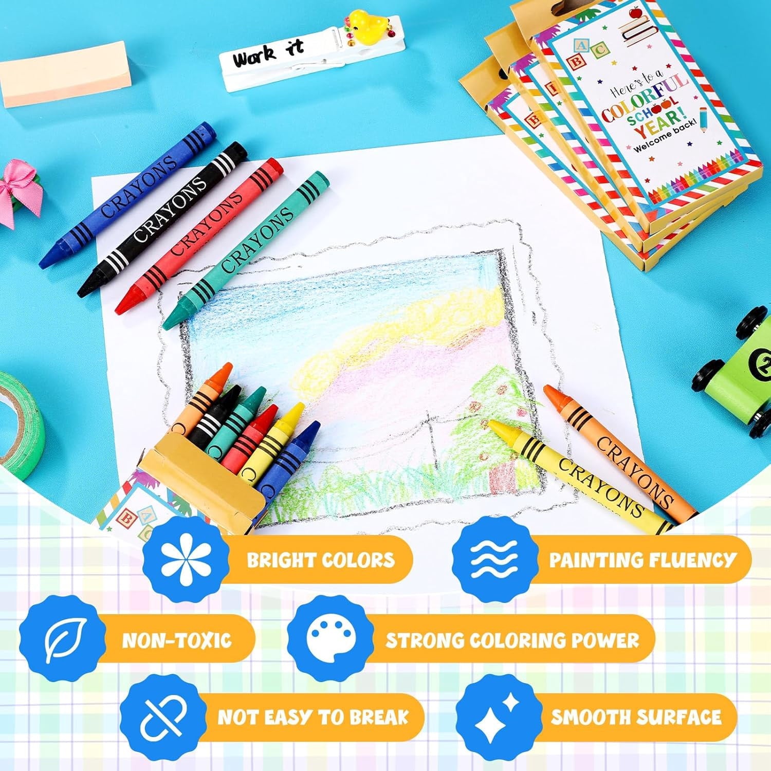 28 Packs 6 Colors Crayons Bulk Christmas Bright Color Individual Packs Assorted Colors Art Set for Adults  Supplies