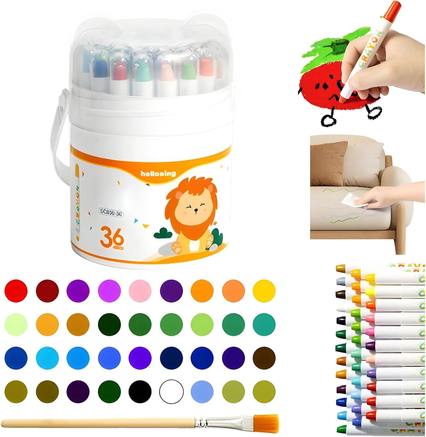 2026 New Twist Crayons: The Ultimate Mess-Free Art Set,12/24/36/48 Color Rotary Washable Crayons, Super Quick Drying, Multicultural Pastel Gel Crayon, Easy Grip Coloring Gift (24 Color)