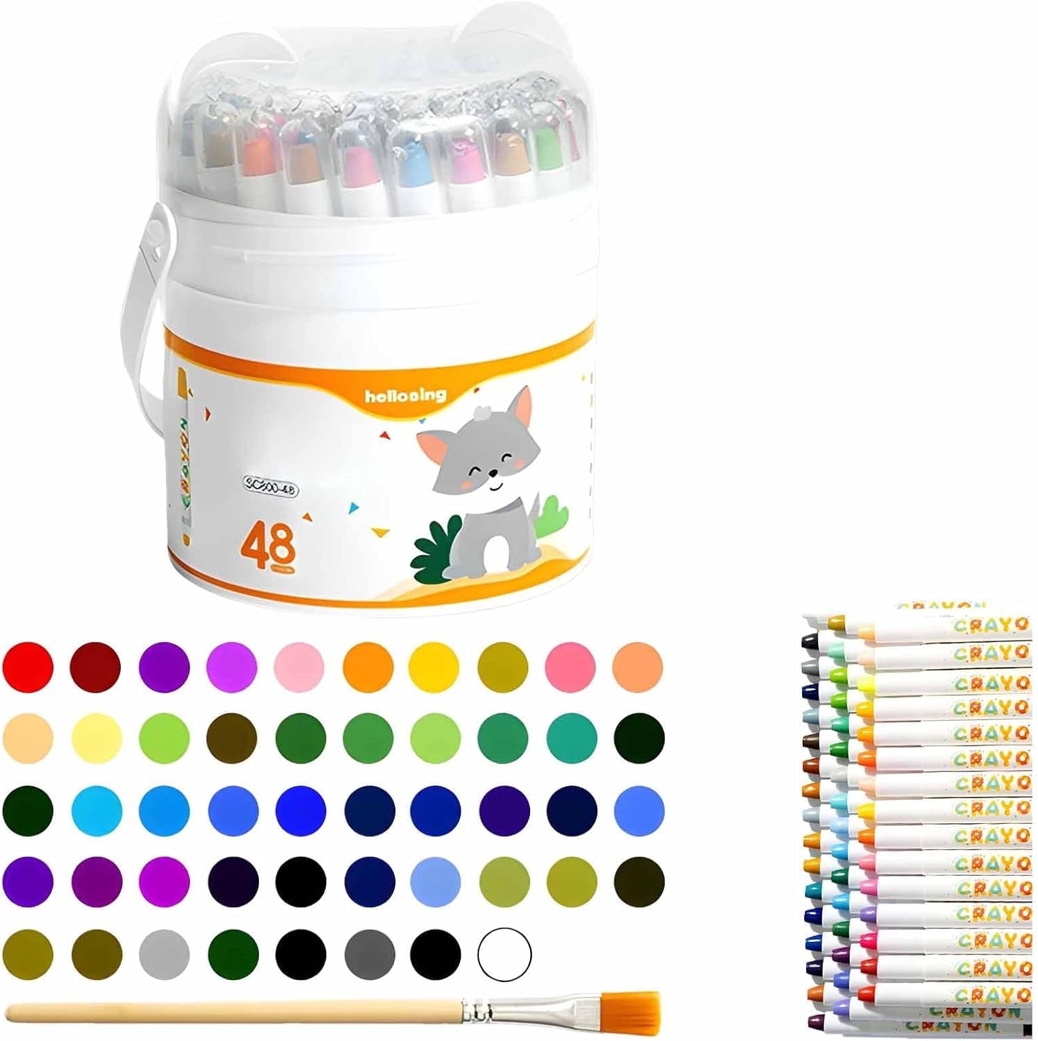 2026 New Twist Crayons: The Ultimate Mess-Free Art Set,12/24/36/48 Color Rotary Washable Crayons, Super Quick Drying, Multicultural Pastel Gel Crayon, Easy Grip Coloring Gift (24 Color)