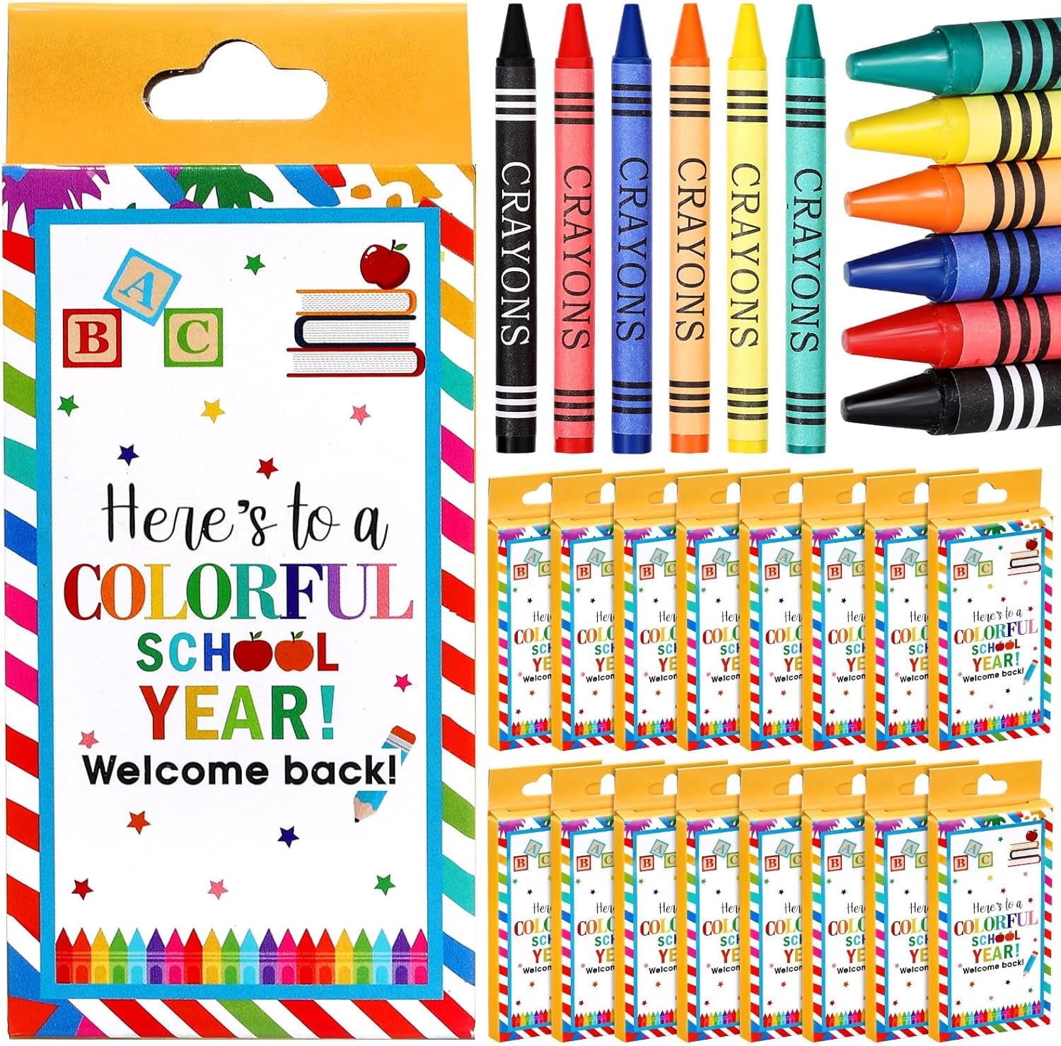 28 Packs 6 Colors Crayons Bulk Christmas Bright Color Individual Packs Assorted Colors Art Set for Adults  Supplies