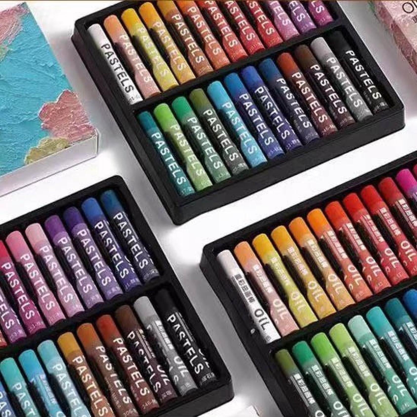 12pcs Heavy Color Oil Sticks Set - Soft Non-Toxic Painting Crayons, Smooth Blendable Doodle Crayons for Teens & Adults, Oil Pastel for Home Craft Art, Drawing & Creative Graffiti, Multicolor  ﻿