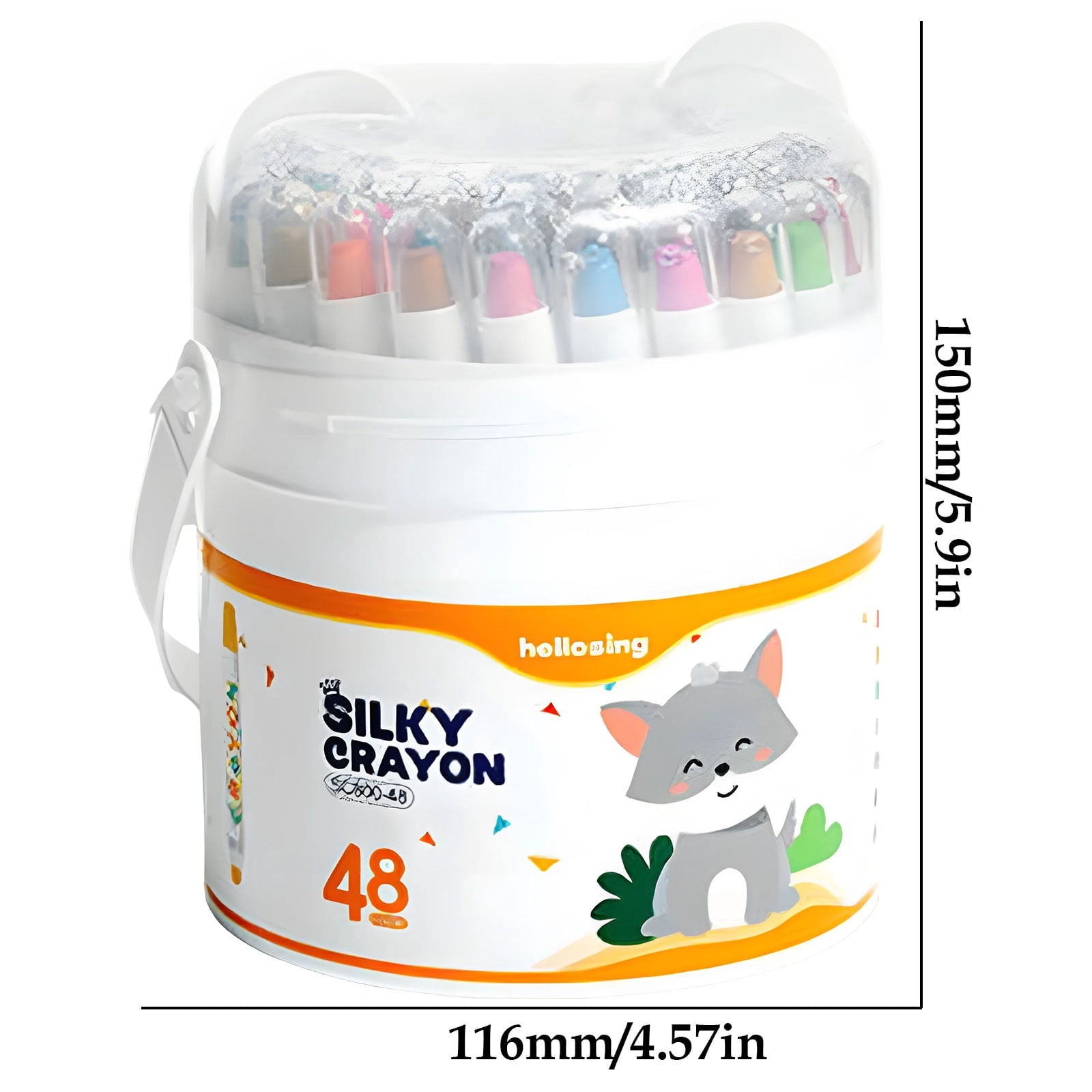 48-Pack Mess-Free Washable Twistable Crayons for Age 1-3, Silk Smooth Speed Drying Non-Toxic Crayons in Portable Tin Case with Strap, Vibrant Colors Easy to Clean from Skin Clothes Walls