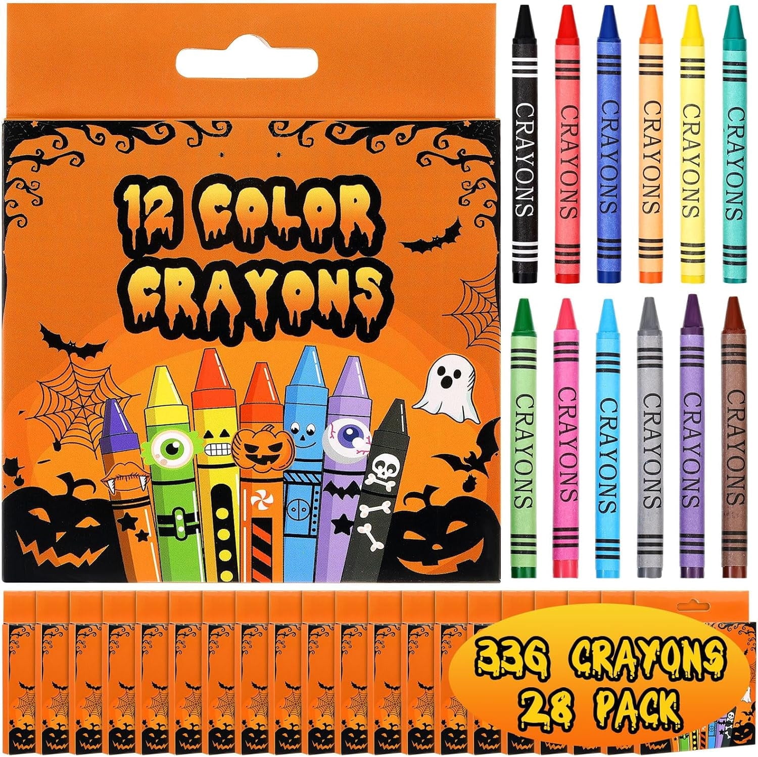 28 Packs 6 Colors Crayons Bulk Christmas Bright Color Individual Packs Assorted Colors Art Set for Adults  Supplies