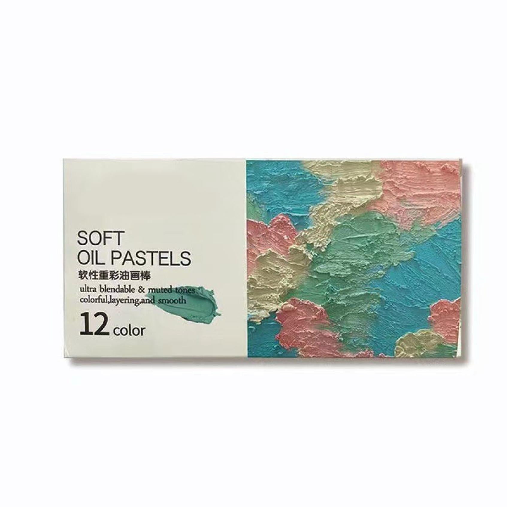 12pcs Heavy Color Oil Sticks Set - Soft Non-Toxic Painting Crayons, Smooth Blendable Doodle Crayons for Teens & Adults, Oil Pastel for Home Craft Art, Drawing & Creative Graffiti, Multicolor  ﻿