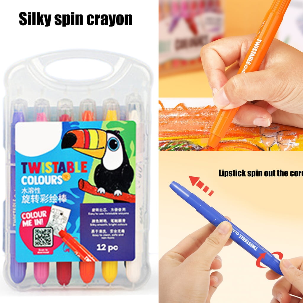 12/24/36/48 Colors Washable Crayon for Waxes Crayon Twistable Crayon Coloring Crayon for Painting