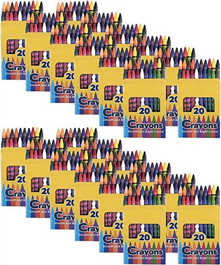 100 Pack of Crayons Containing 20 Crayons Per Box for Coloring - 2000 Count Crayons Total