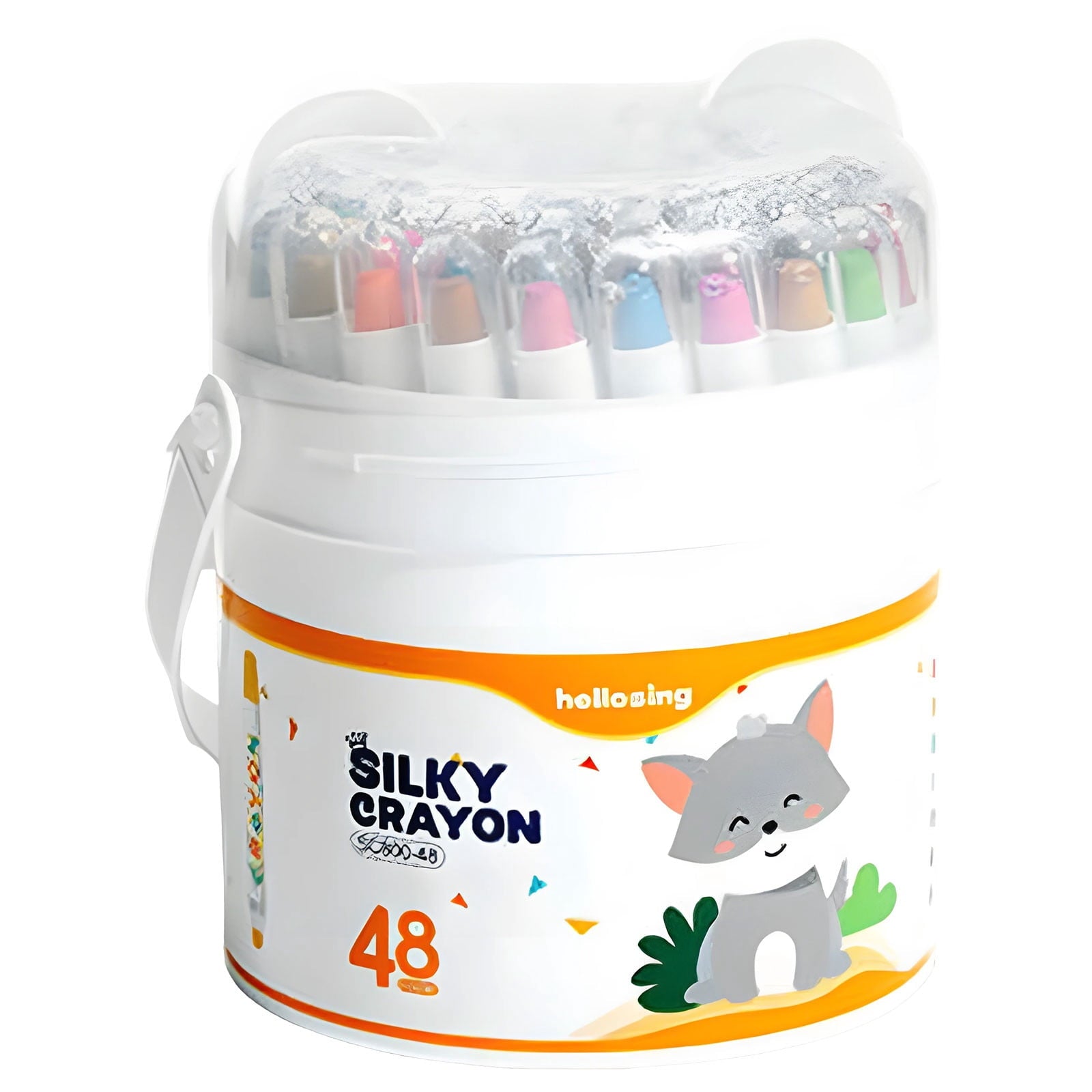 48-Pack Mess-Free Washable Twistable Crayons for Age 1-3, Silk Smooth Speed Drying Non-Toxic Crayons in Portable Tin Case with Strap, Vibrant Colors Easy to Clean from Skin Clothes Walls