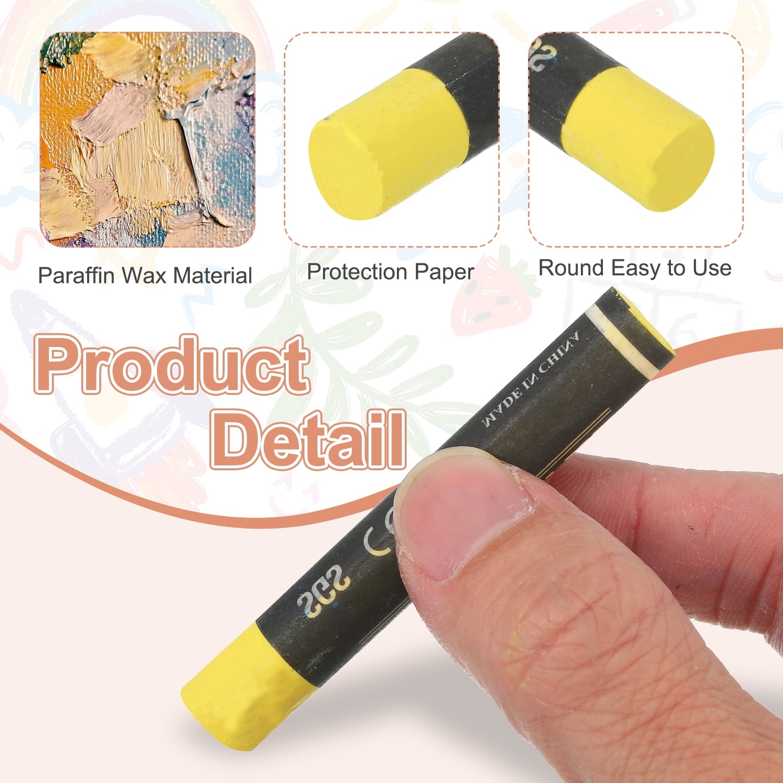 12Pcs Lumber Marking Crayons, 2.8" x 0.4" Round Wax Tire Marker Pen Drawing Crayons for Wood Metal(Yellow/Pink)